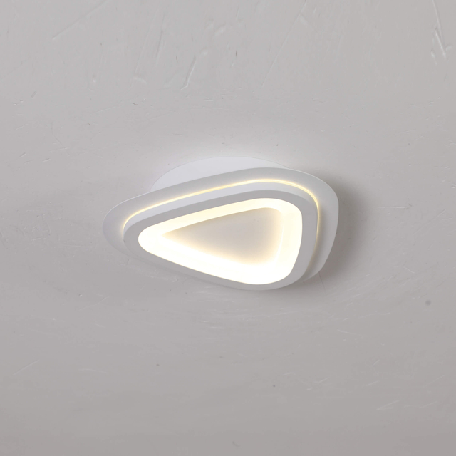 Lámpara de techo LED acrílica blanca triangular de 8W 24W 32W 42W para sala de estar, pasillo, regulable de 3000K a 6000K