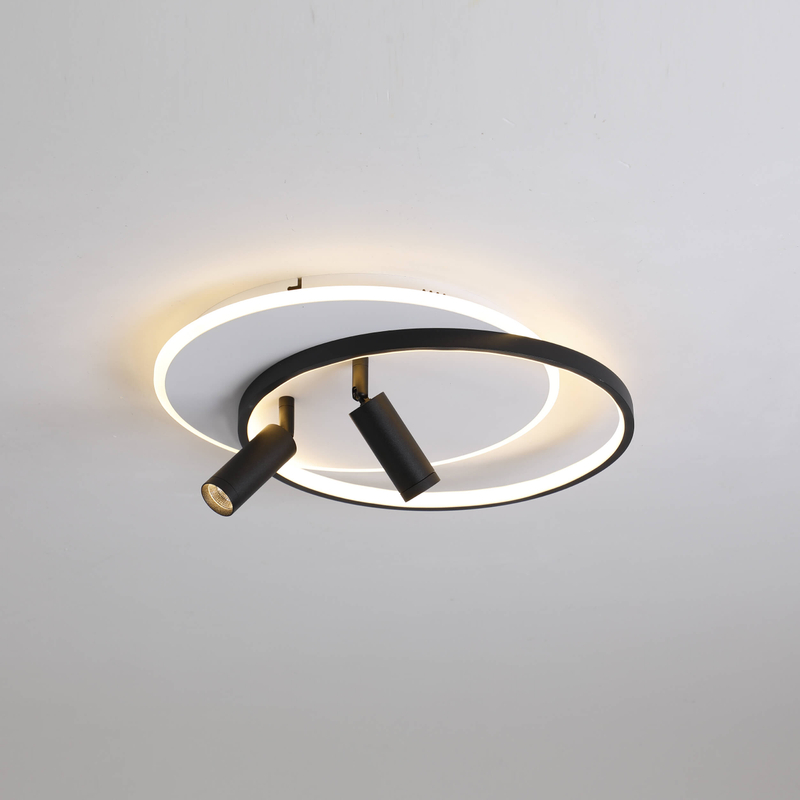 Luz de techo LED con base blanca y cuerpo negro 