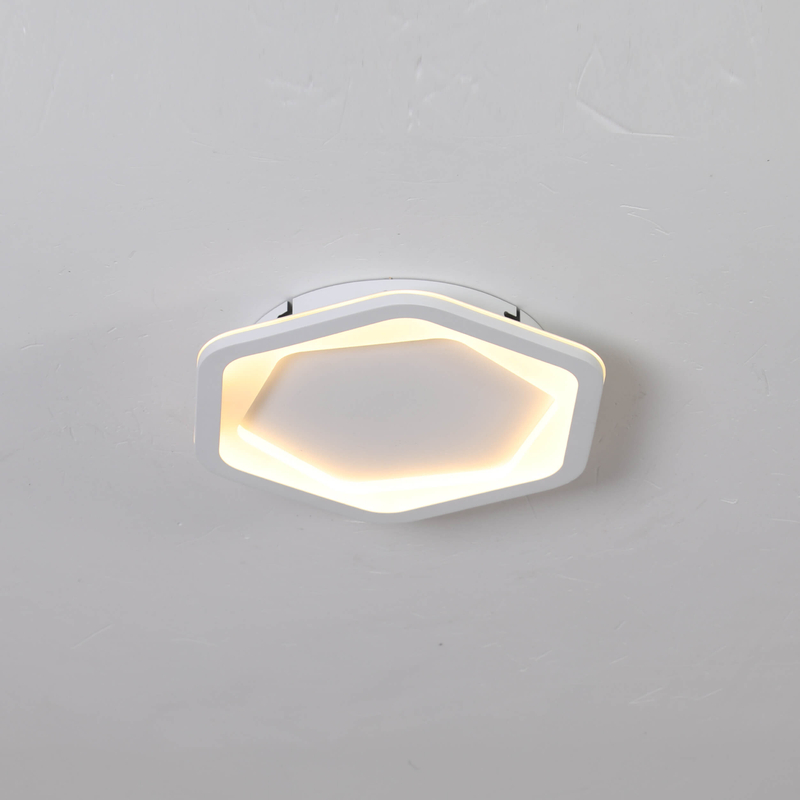 Lámpara de techo LED hexagonal PS, Tableros LED incorporados, Diseño nórdico mínimo para dormitorio