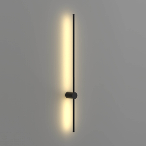 Aplique de pared con tira de metal negro