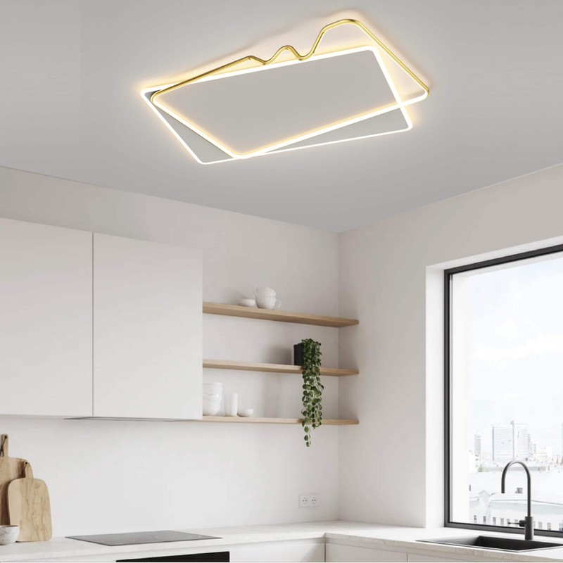 Luz de techo LED moderna, lámpara de techo de montaje empotrado de araña LED regulable, accesorio de lámpara de techo con anillo de Control remoto