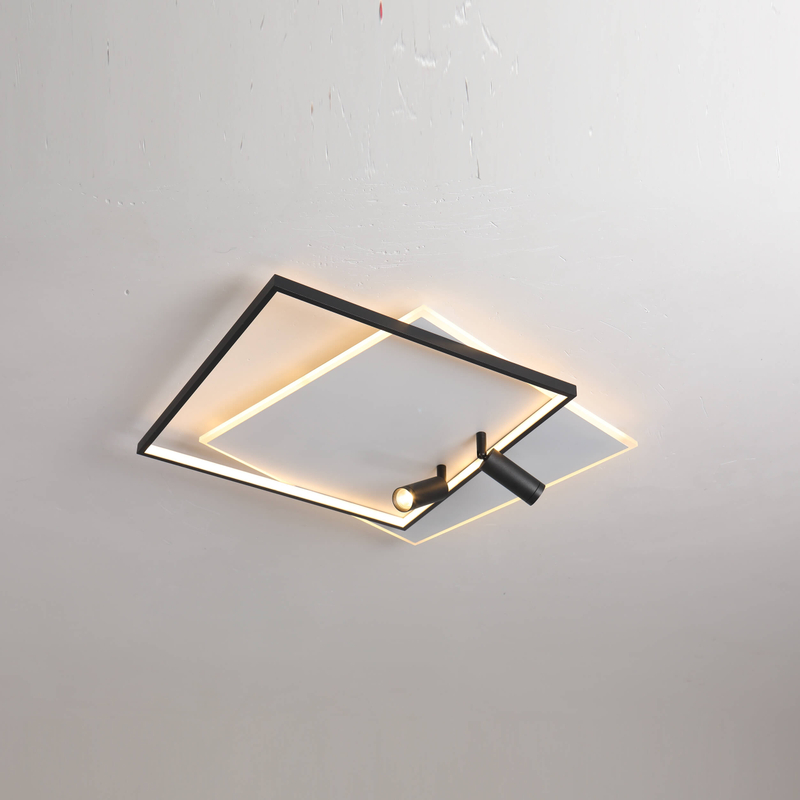 Luz de techo LED con base blanca y cuerpo negro 