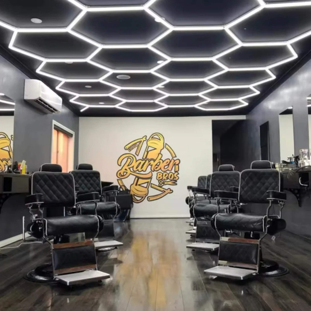 Luces LED hexágono para barberos