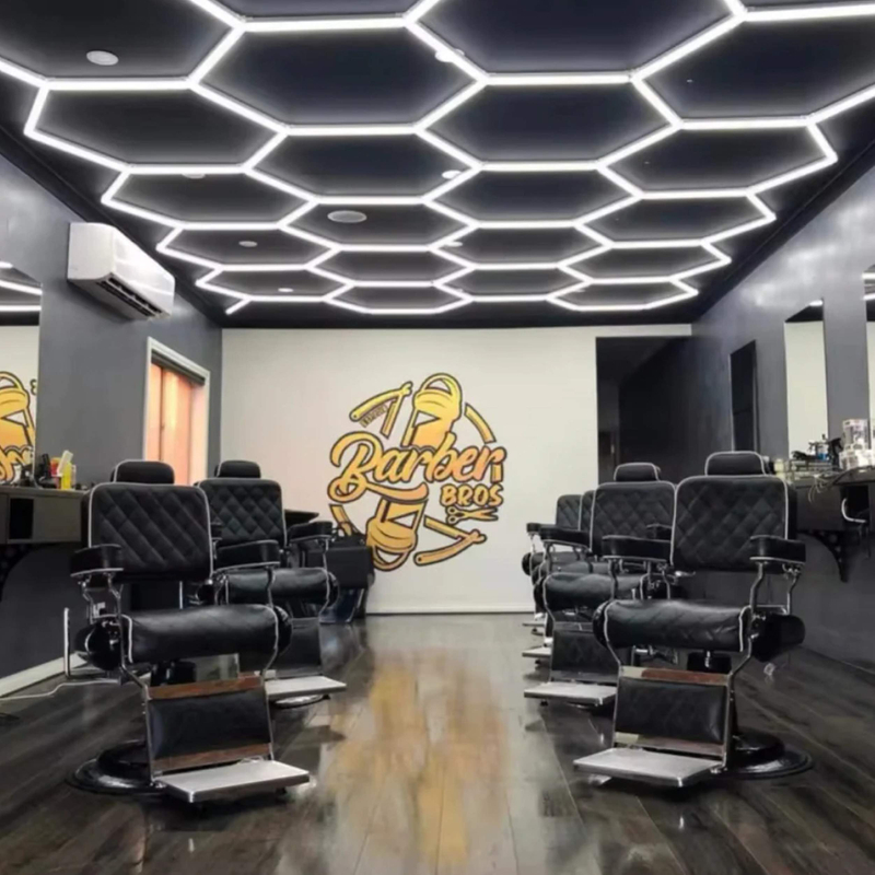 Luces LED hexágono para barberos