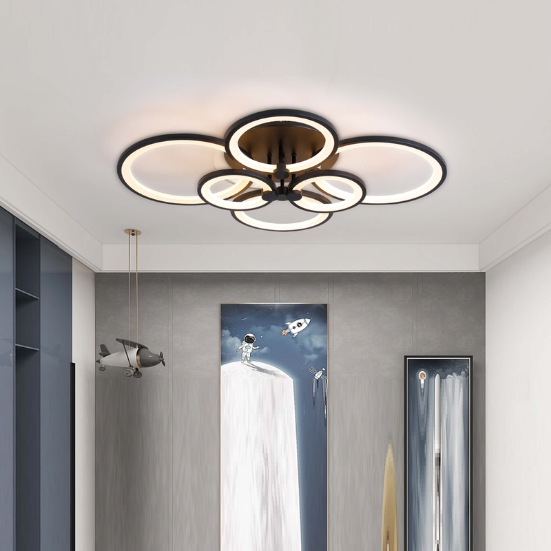 Accesorios de iluminación decorativos para techo, iluminación de riel de cocina negra mate