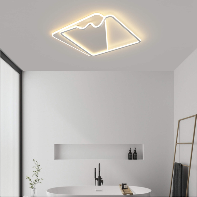 Lámpara de techo contemporánea de montaje empotrado, luces de techo de aluminio