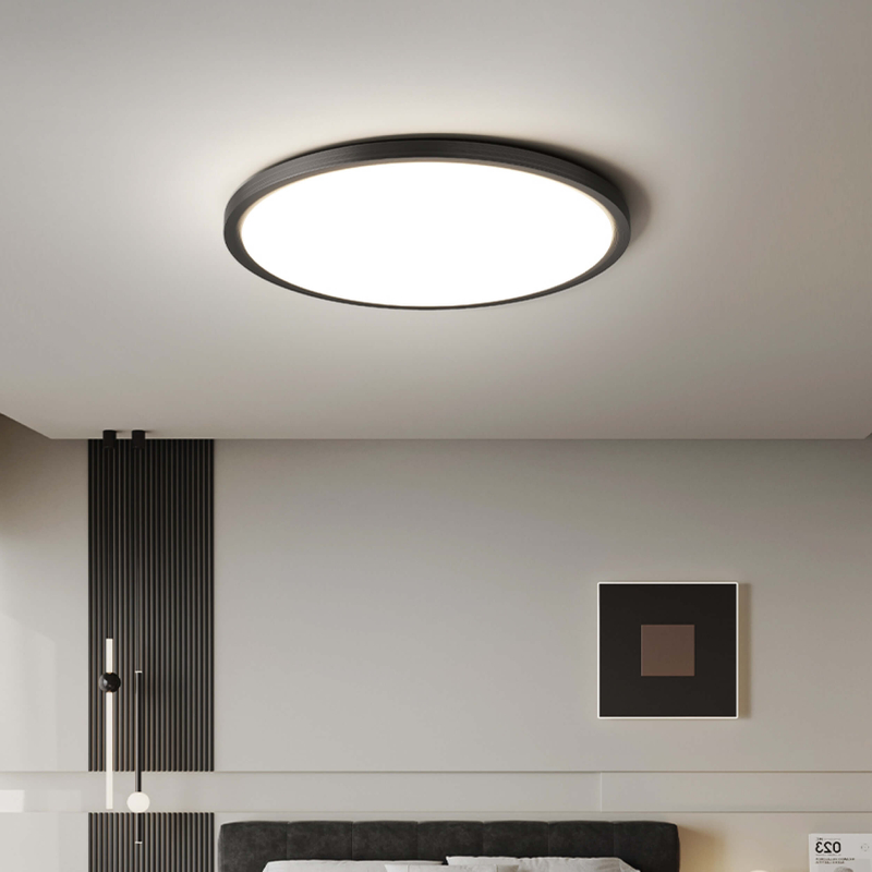 Lámpara de techo redonda, lámpara LED, accesorio de iluminación de techo de montaje semiempotrado moderno