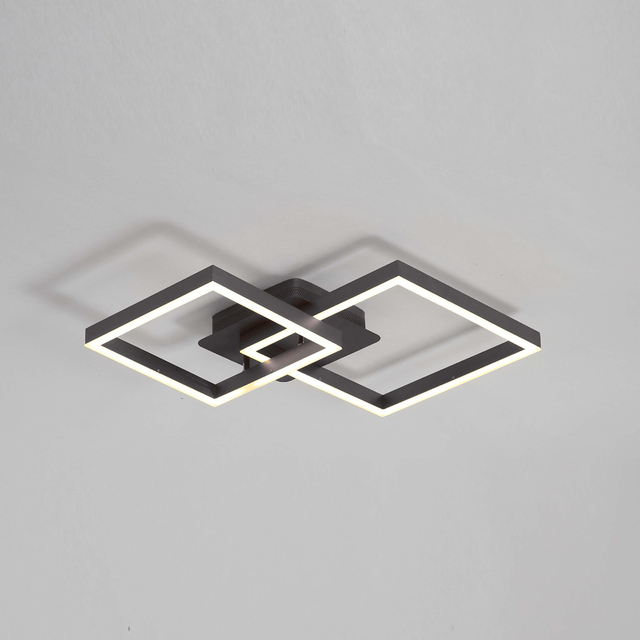 Lámpara de techo LED The Black Square para comedor con mando a distancia