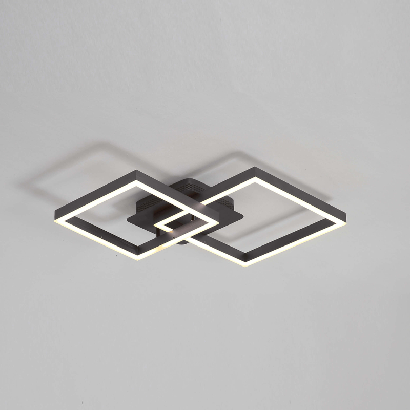 Lámpara de techo LED The Black Square para comedor con mando a distancia