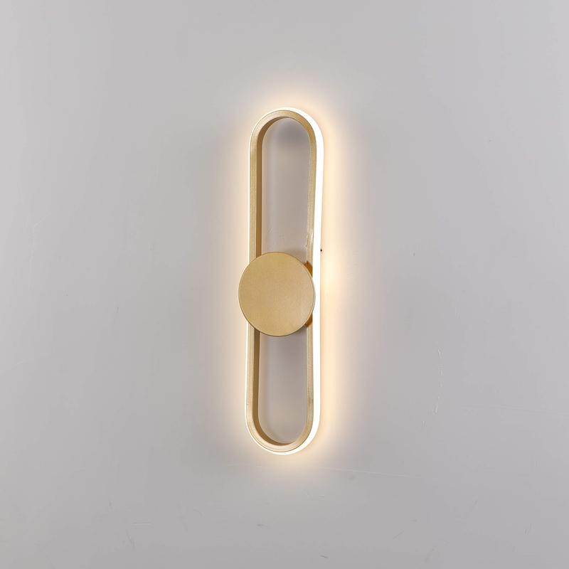 Aplique de pared dorado empotrado