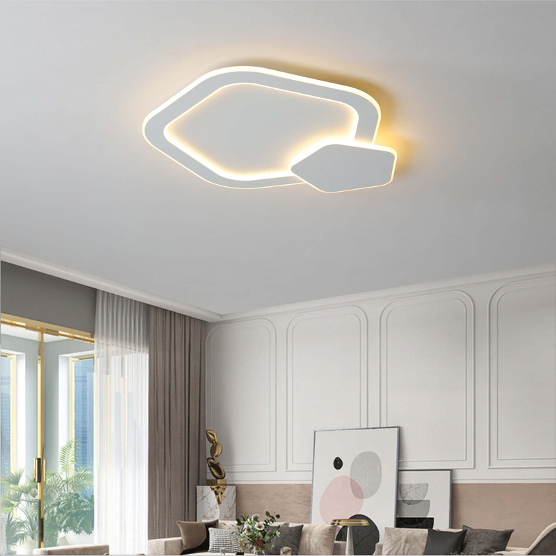 Lámpara de techo moderna blanca para comedor, accesorios de iluminación LED regulables, luz de montaje empotrado
