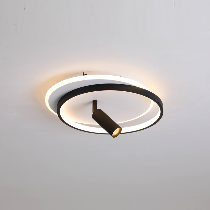 Luz de techo LED con base blanca y cuerpo negro 