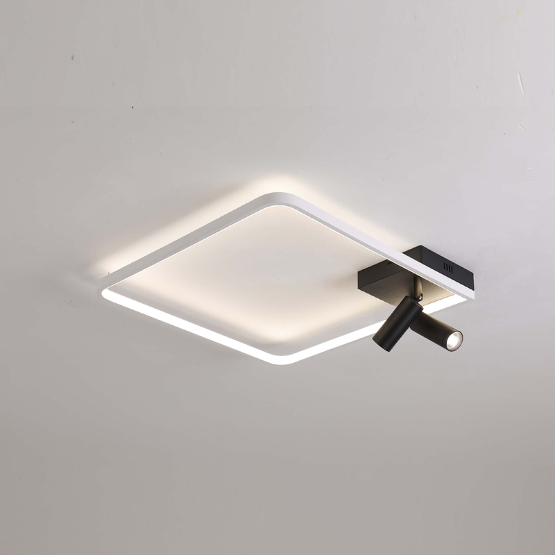 Luz de techo LED con foco LED cuadrado en blanco y negro