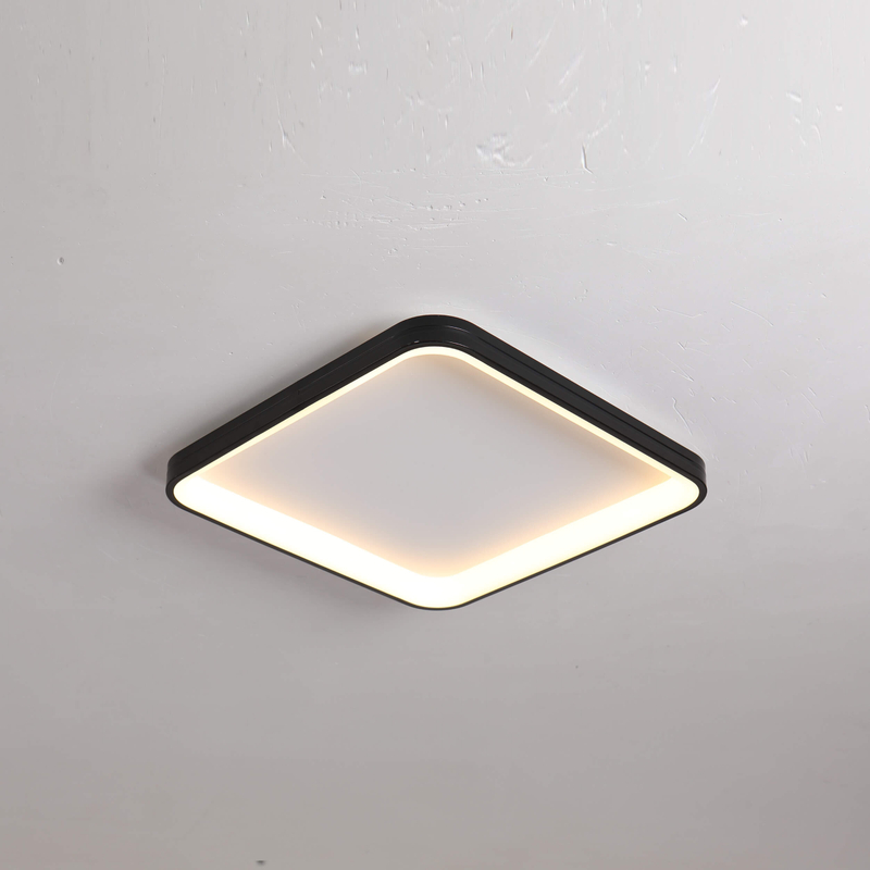 Lámpara de techo LED moderna con montaje empotrado,Lámpara negra de perfil bajo