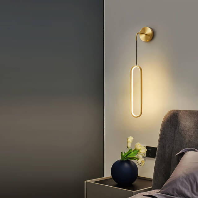 Aplique de pared dorado empotrado