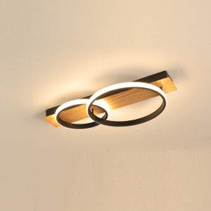 Luz de techo de estilo de madera circular nórdica