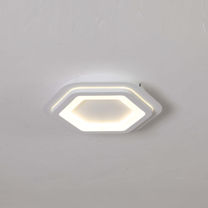 Lámpara de techo LED hexagonal PS, Tableros LED incorporados, Diseño nórdico mínimo para dormitorio
