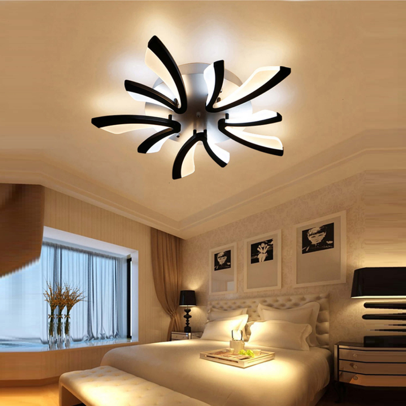 Luz de techo LED moderna, luz de techo de montaje empotrado con cuchillas curvas