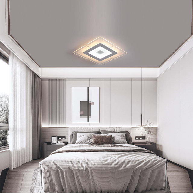 Luz de techo rectangular LED regulable con mando a distancia
