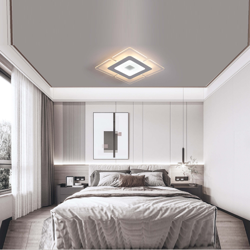 Luz de techo rectangular LED regulable con mando a distancia