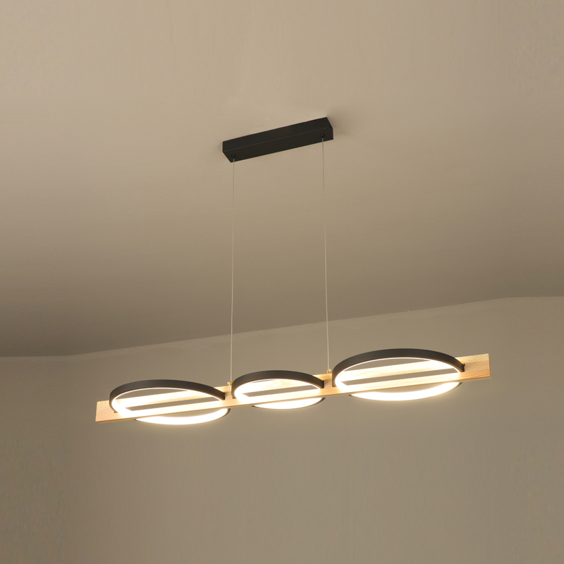 Luz colgante de Wood Circle para dormitorio RL-MD23315