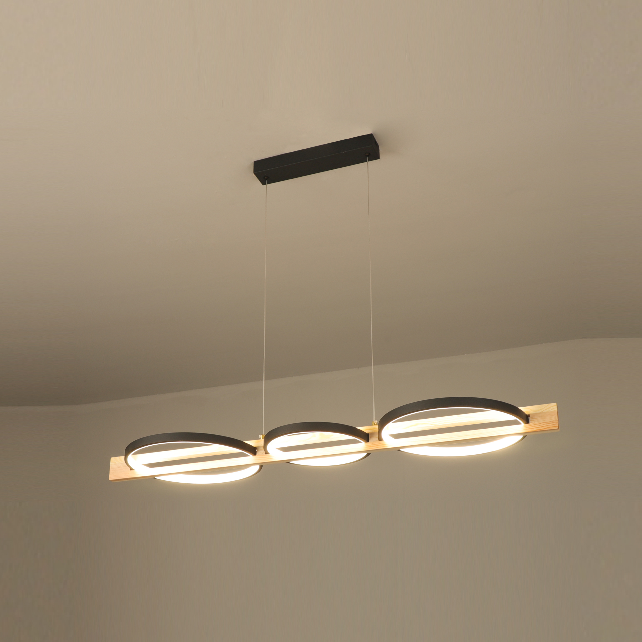 Luz colgante de Wood Circle para dormitorio RL-MD23315