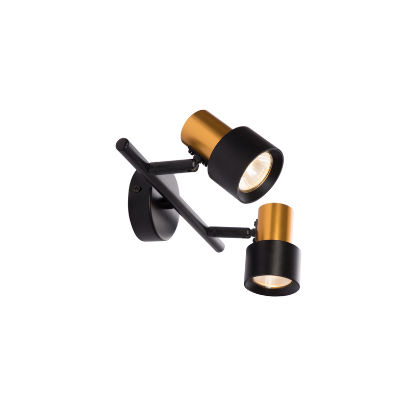 Ajuste de luz montada en la pared negra y dorada GU10 RL-SMW151