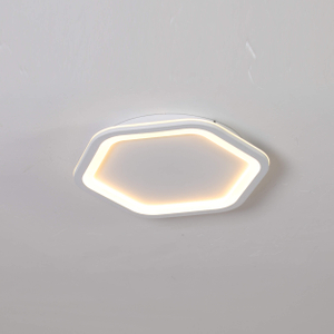 Lámpara de techo LED hexagonal PS, Tableros LED incorporados, Diseño nórdico mínimo para dormitorio