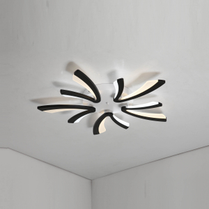 Luz de techo LED moderna, luz de techo de montaje empotrado con cuchillas curvas