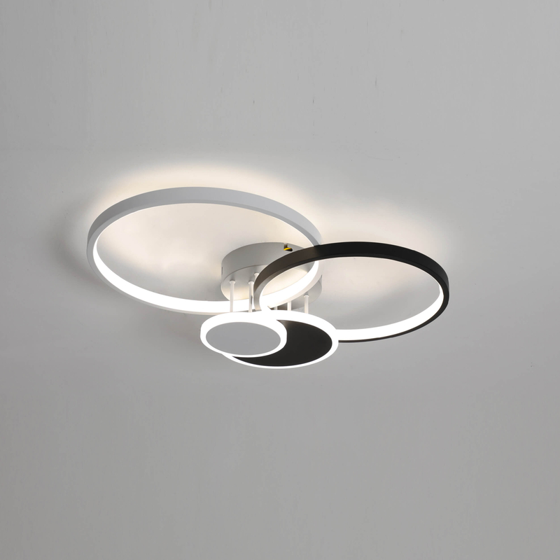 Lámpara de techo LED futurista con redondo blanco y negro