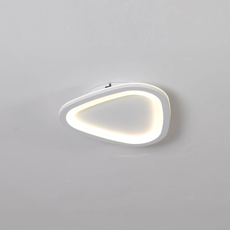 Lámpara de techo LED acrílica blanca triangular de 8W 24W 32W 42W para sala de estar, pasillo, regulable de 3000K a 6000K