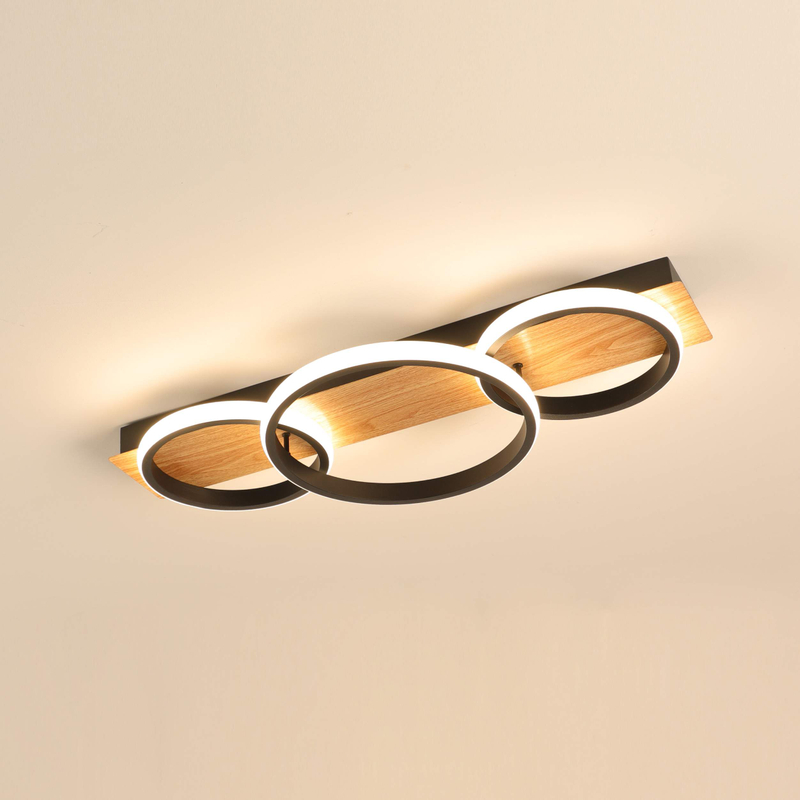 Luz de techo de estilo de madera circular nórdica