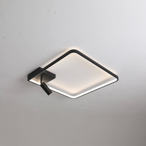 Luz de techo LED con foco LED cuadrado en blanco y negro