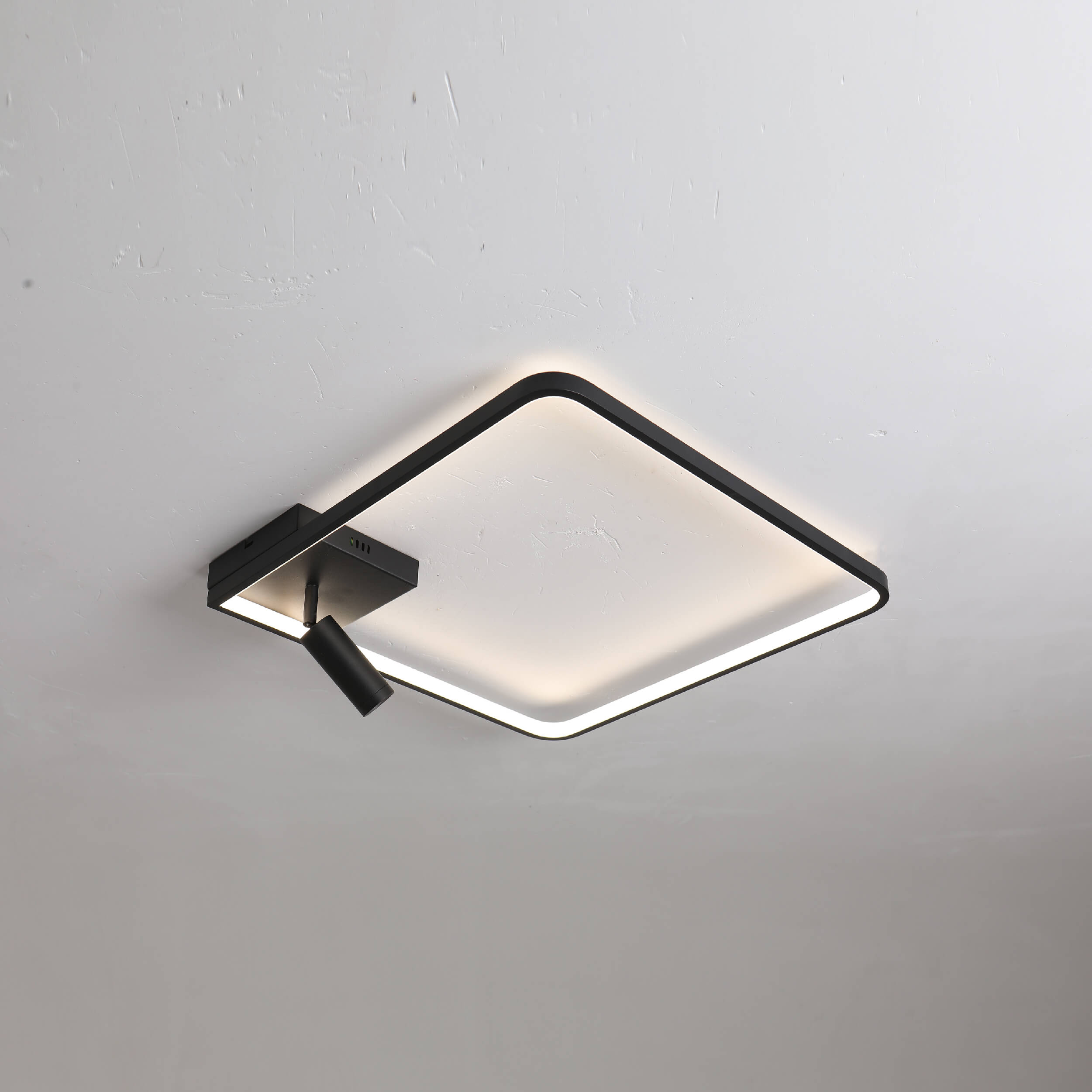 Luz de techo LED con foco LED cuadrado en blanco y negro