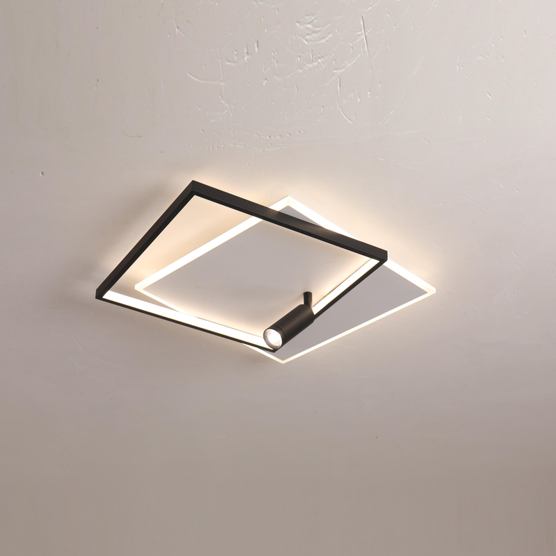 Luz de techo LED con base blanca y cuerpo negro 