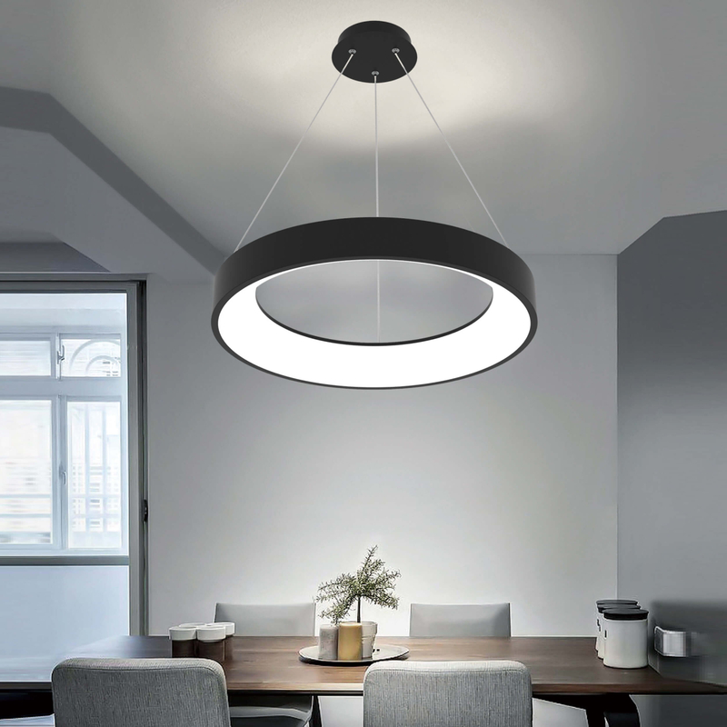 Lámpara de techo Lámpara de araña Luz minimalista Circular Led Lámpara colgante Anillo moderno Lámpara industrial