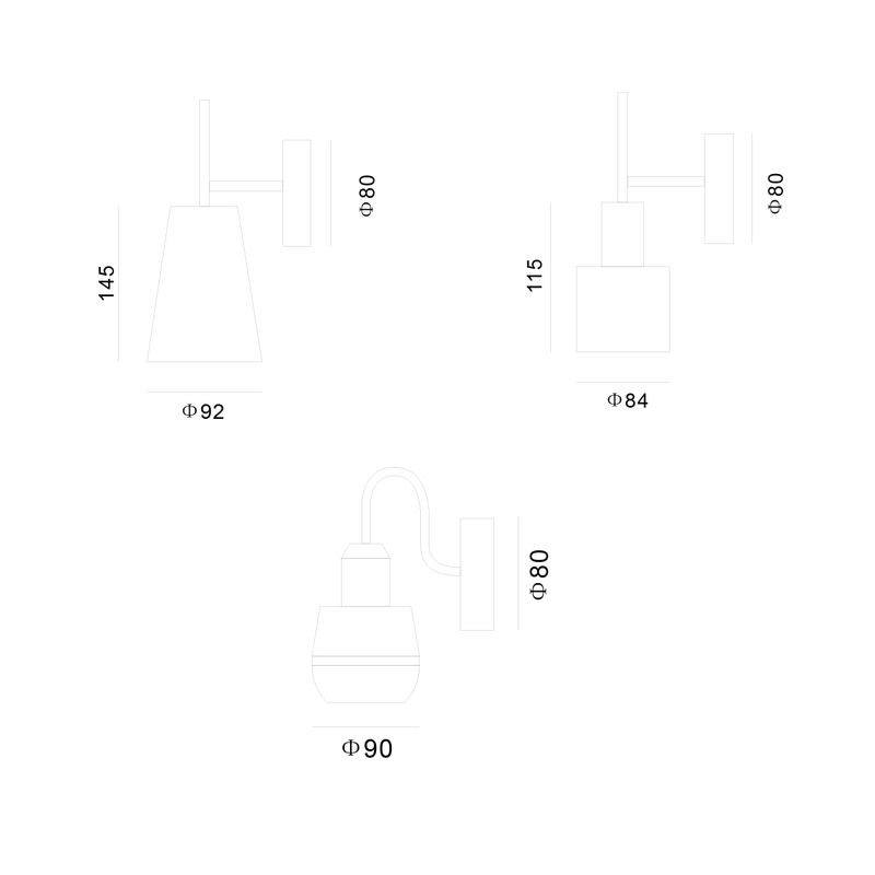 Luz de pared de hierro 60W E27