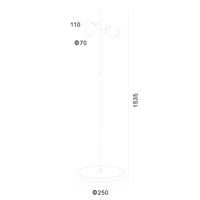 Lámpara de piso de enchufe dual Gu10 RL-FL076