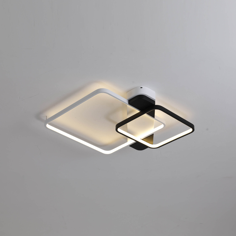 Luz de techo LED Lámpara de techo acrílica con marco de aluminio antideslumbrante, regulable, cuadrada y moderna