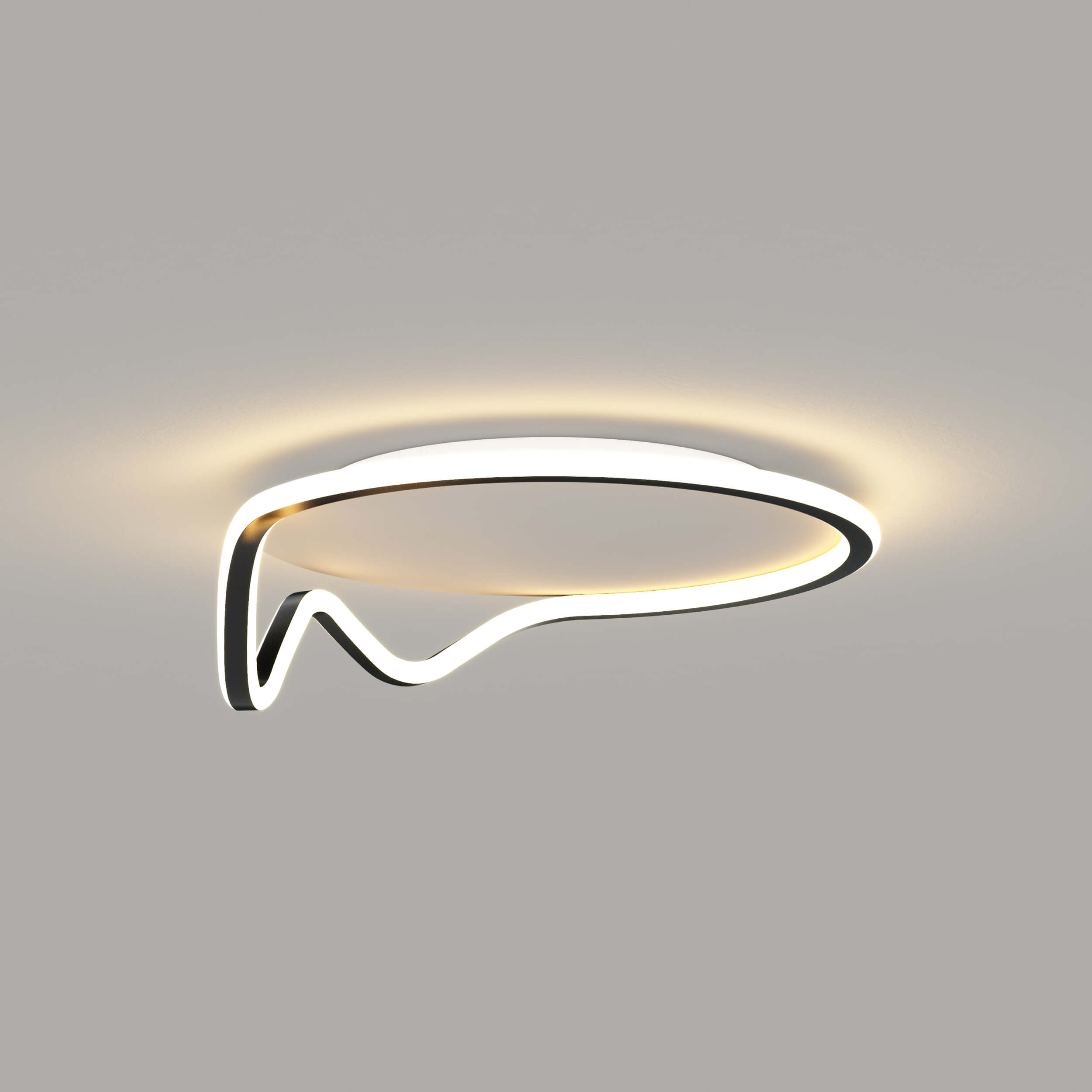 Luz de techo de silicona con anillos acrílicos de perfil curvo circular