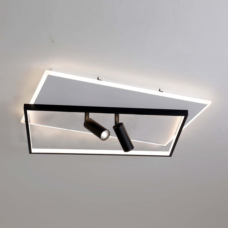 Luz de techo LED con base blanca y cuerpo negro 