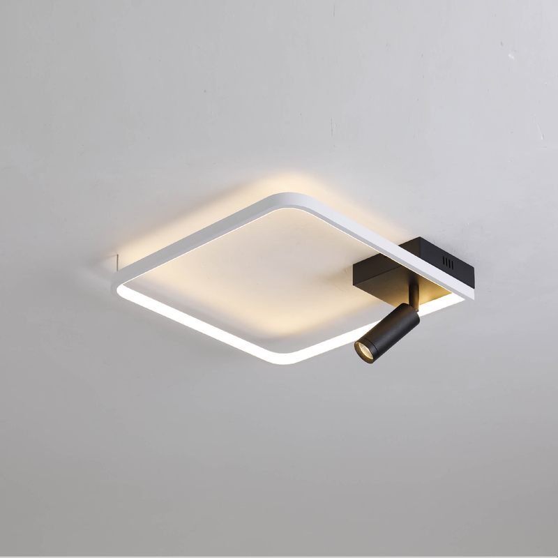 Luz de techo LED con foco LED cuadrado en blanco y negro