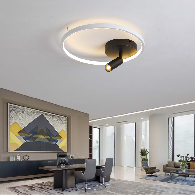 Luces de riel de techo LED redondas y cuadradas modernas