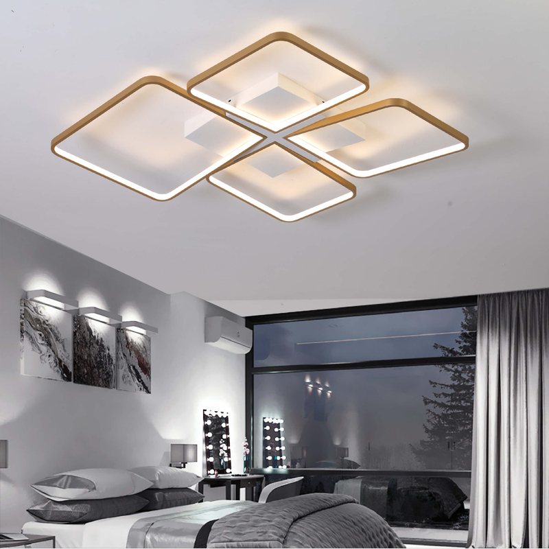 Luz de techo LED de seis perfiles metálicos triangulares