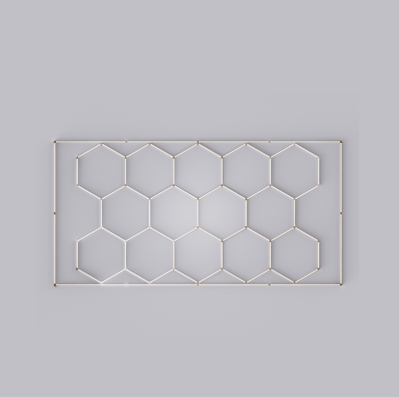Luces de garaje LED hexagon con marco rectangular