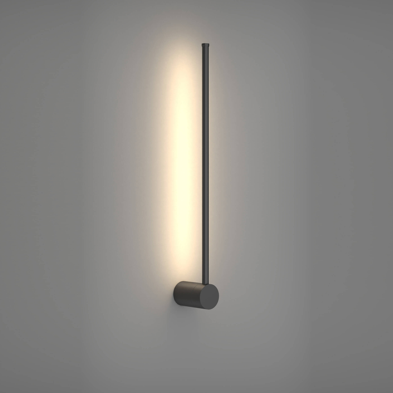Aplique de pared con tira de metal negro