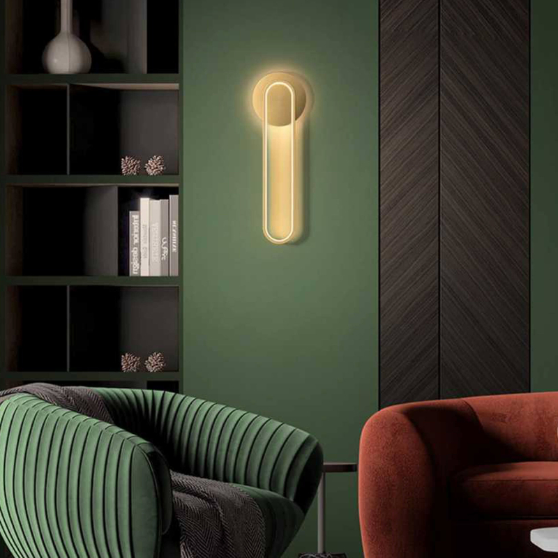 Apliques de luz con acabado dorado para sala de estar